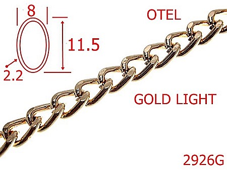 Lant poseta - 2926G/LANT OTEL-8-mm-2.2-gold light---7K1--