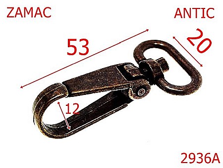 Carabine poseta - 2936A/CARABINA-20-mm---antic---5J2-5G5-5A5--