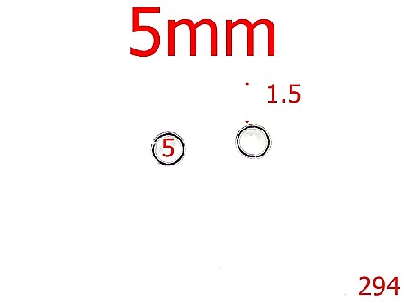 Inele - 294/INEL  O  5MM NIKEL-5-mm-1.5-nichel-4K3-4H3-7E1-4E6--T39
