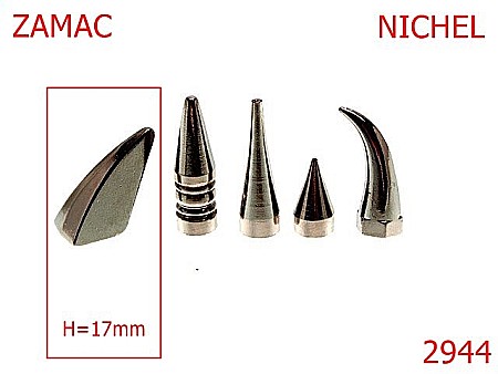 Accesorii metalice pentru marochinarie - 2944/CRAMPON ZGARDA-17-mm---nichel---10C24/--AC43