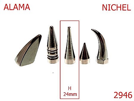 Accesorii metalice pentru marochinarie - 2946/CRAMPON ZGARDA-24-mm---nichel-----AA46