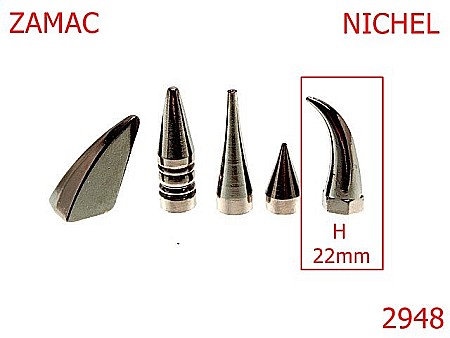 Accesorii metalice pentru marochinarie - 2948/CRAMPON ZGARDA-22-mm---nichel-----AC44