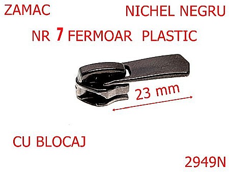 Cursori fermoar - 2949N/CURSOR FERMOAR METAL-NR 7-----nichel negru---2D1--