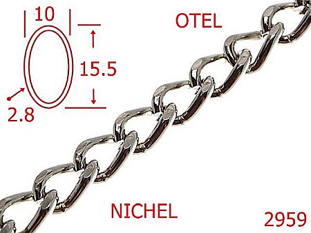 Lant poseta - 2959/LANT OTEL POSETA-10-mm-2.8-nichel---7L3--
