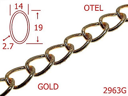 Lant poseta - 2963G/LANT OTEL POSETA-14-mm-2.7-gold---7H3--
