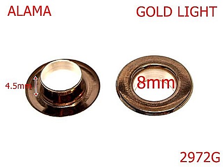 Ocheti - 2972G/OCHET INOXIDABIL-8-mm---gold light-----