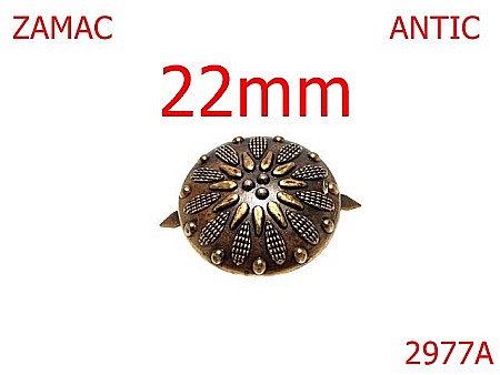 Accesorii metalice pentru marochinarie - 2977A/ORNAMENT-22-mm---antic-15A6--k41/L44/L43--