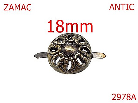 Accesorii metalice pentru marochinarie - 2978A/ORNAMENT-18-mm---antic-15A6--15A6-8A8--