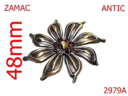 Accesorii metalice pentru marochinarie - 2979A/ORNAMENT-48-mm---antic-15A7--8A8--