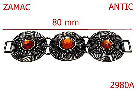 Accesorii metalice pentru marochinarie - 2980A/ORNAMENT-80-mm---antic-15A7--15A7-8A8--