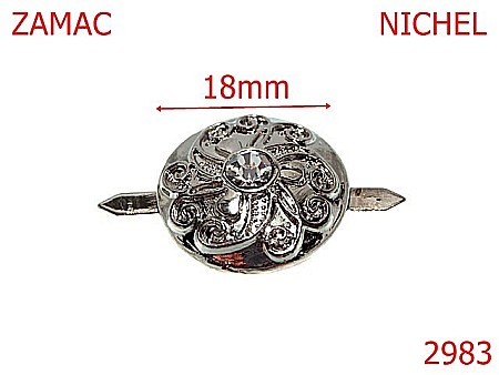 Accesorii metalice pentru marochinarie - 2983/ORNAMENT-18-mm---nichel---N44--