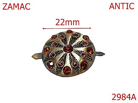 Accesorii metalice pentru marochinarie - 2984A/ORNAMENT-22-mm---antic-15A7--15A7-3K5--