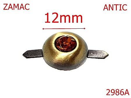 Accesorii metalice pentru marochinarie - 2986A/ORNAMENT-12-mm---antic-15A7--15A7-8A8--