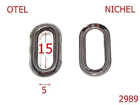 Ocheti - 2989/OCHET OVAL-15-mm---nichel---1D1/1A7--