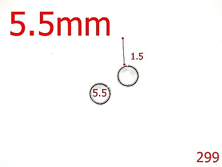 Inele rotunde - 299/INEL  O  5.5MM NIKEL-5.5-mm-1.5-nichel-----