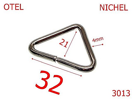 Inele dreptunghiulare - 3013/INEL TRIUNGHIULAR-32-mm-4-nichel-23B5----