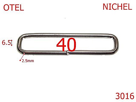 Inele dreptunghiulare - 3016/INEL DREPTUNGHIULAR-40-mm-2.5-nichel-4A8--3L5--
