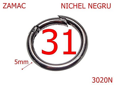 Inele carabina - 3020N/INEL CARABINA-31-mm-5-nichel negru-23A8-23A9-23A10-23A11-23A12-23B12-23B15----