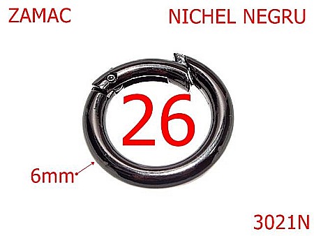 Inele carabina - 3021N/INEL CARABINA-26-mm-6-nichel negru-23B13----