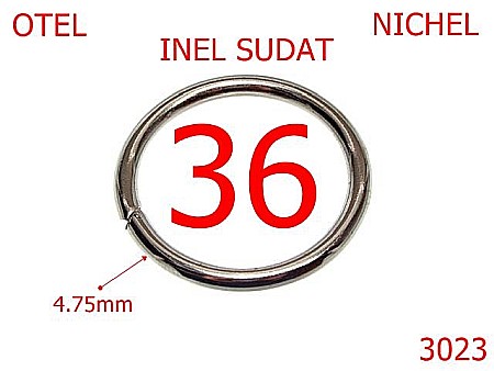 Inele sudate - 3023/INEL ROTUND SUDAT-36-mm-4.75-nichel-4C4-4H6----