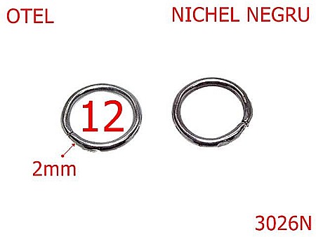 Inele rotunde - 3026N/INEL ROTUND -12-mm-2-nichel negru--4L5-4A8--