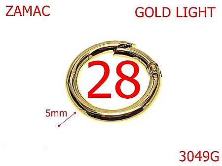 Inele carabina - 3049G/INEL CARABINA-28-mm-5-gold light-23F4----