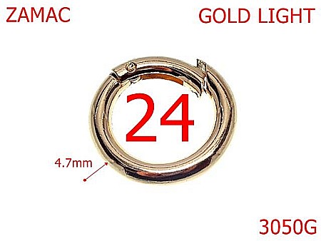 Inele carabina - 3050G/INEL CARABINA-24-mm-4.7-gold light-23F6-23E6--4D3--
