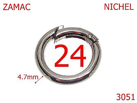 Inele carabina - 3051/INEL CARABINA-24-mm-4.7-nichel-23D13----