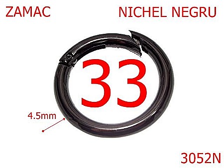 Inele carabina - 3052N/INEL CARABINA-33-mm-4.5-nichel negru---4E2--