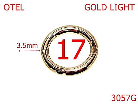 Inele rotunde - 3057G/INEL ROTUND-17-mm-3.5-gold light---4E6--