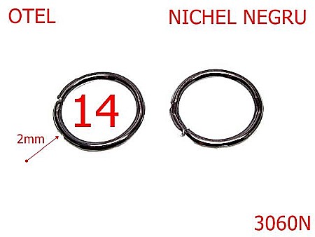 Inele rotunde - 3060N/INEL ROTUND-14-mm-2-nichel negru---4E3--