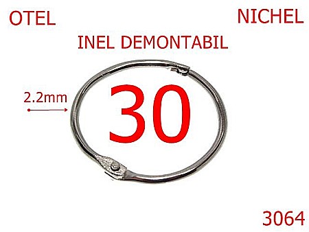 Inele breloc - 3064/INEL DEMONTABIL-30-mm-2.2-nichel---4E2--