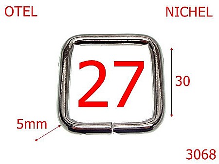 Inele dreptunghiulare - 3068/INEL DREPTUNGHIULAR-27-mm-5-nichel---3G2--
