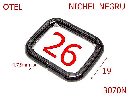 Inele dreptunghiulare - 3070N/INEL DREPTUNGHIULAR-26-mm-4.75-nichel negru---3G5--