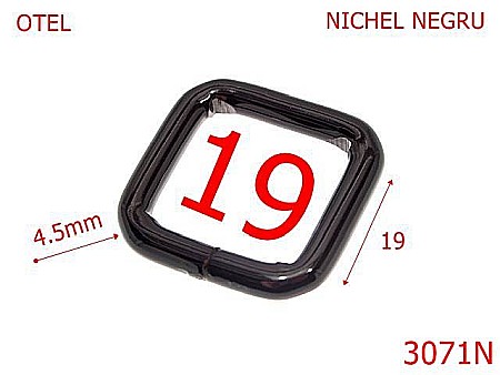 Inele dreptunghiulare - 3071N/INEL DREPTUNGHIULAR-19-mm-4.5-nichel negru---3G5--