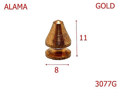 Accesorii metalice pentru marochinarie - 3077G/CRAMPON ALAMA-11-mm-8-gold---3G1--