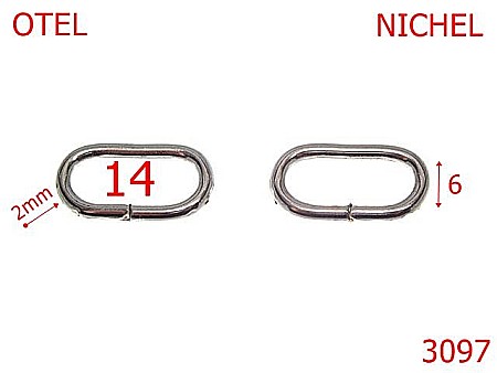 Inele ovale - 3097/INEL OVAL-14-mm-2-nichel---2E8-3E6--