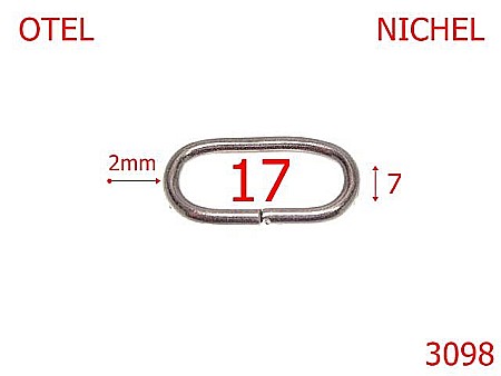 Inele ovale - 3098/INEL OVAL-17-mm-2-nichel---3D6--