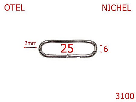 Inele ovale - 3100/INEL OVAL-25-mm-2-nichel---7D3/3D6--