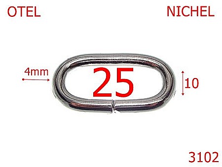 Inele ovale - 3102/INEL OVAL-25-mm-4-nichel---3E6--