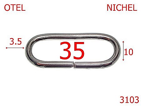 Inele ovale - 3103/INEL OVAL-35-mm-3.5-nichel---3E6--