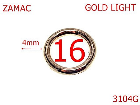 Inele rotunde - 3104G/INEL O -16-mm-4-gold light-4F5-4E.6-4G1-4j4-4G6--
