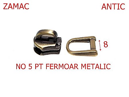 Cursori fermoar metalic - 3118A/CURSOR-NO 5-mm---antic---2G3--