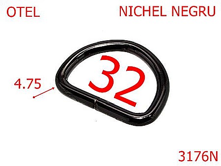 Inele D - 3176N/INEL D-32-mm-4.75-nichel negru--3A8-3A7/3C7--