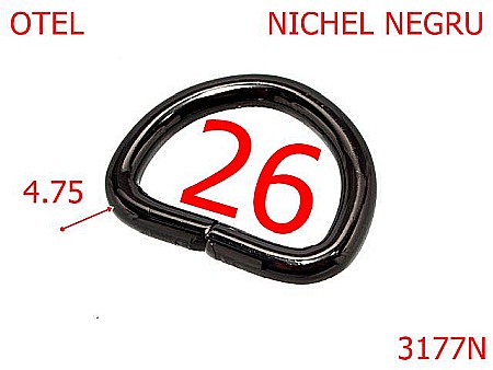 Inele D - 3177N/INEL D-26-mm-4.75-nichel negru-3D6--3F5--