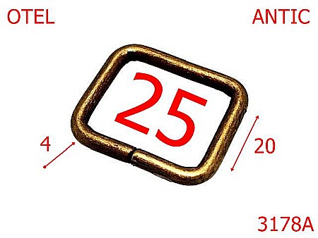 Inele dreptunghiulare - 3178A/INEL DREPTUNGHIULAR-25-mm-4-antic-3G8-3L7-3G1-3G7-3G8-3I5/3H5/7B3/7E5--
