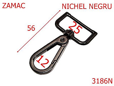 Carabine poseta - 3186N/CARABINA POSETA-25-mm---nichel negru-5F4-5A7---