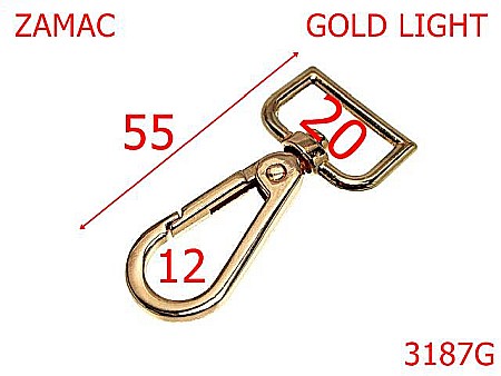 Carabine poseta - 3187G/CARABINA POSETA-20-mm---gold light--5E10-5A8-5A8-5A7-1C4-1C5-5G4--