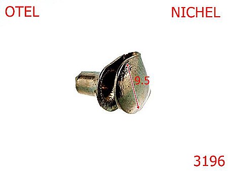 Accesorii metalice pentru marochinarie - 3196/CARLIG BOCANC-9.5-mm---nichel-15a1--6K6--