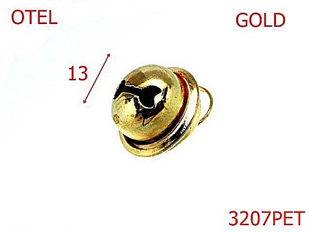 Harnasament - 3207PET/CLOPOTEL  PET-13-mm---gold-----